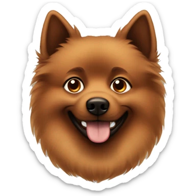 Brown big Spitz with dark brown freckles all over his face.  sticker