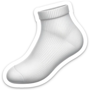 white sock from the bottom view showing the sole sticker