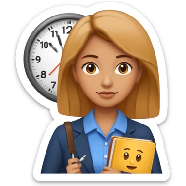 new emoji Be right back meeting time emoji female add clock and notebook sticker