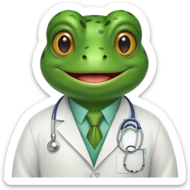 A frog in a doctor’s coat, portrait sticker