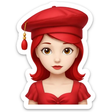 red hat and red dress girl sticker