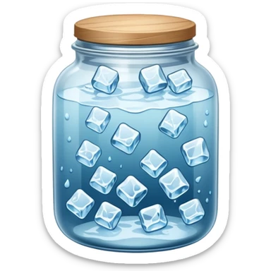 SLIM ICE JAR WITH LOTS OF ICE WITHOUT CAP ON sticker