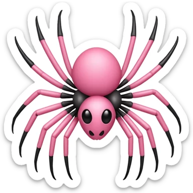 White and pink spider emoji sticker