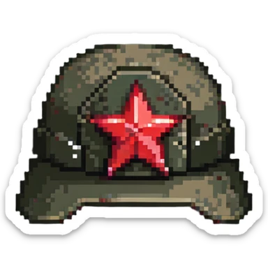 Russian military helmet with red star sticker