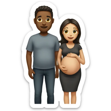 a pregnant couple  sticker