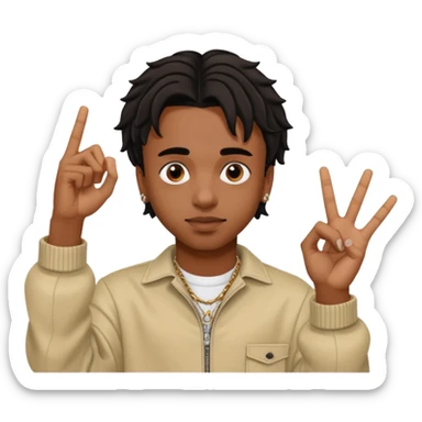 Playboi Carti YVL hand sign sticker