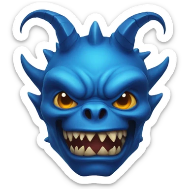 Blue diablo monster sticker