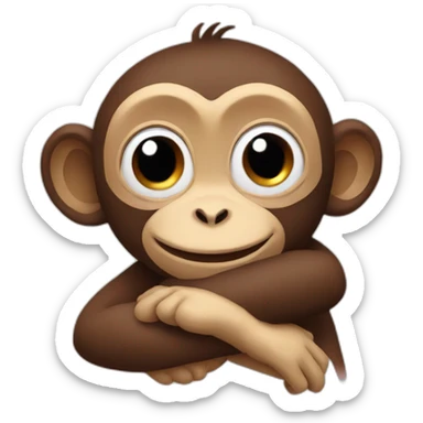 Monkey hugging monkey sticker