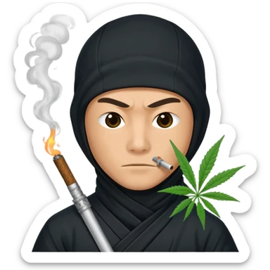 A ninja smoking marijuana. sticker