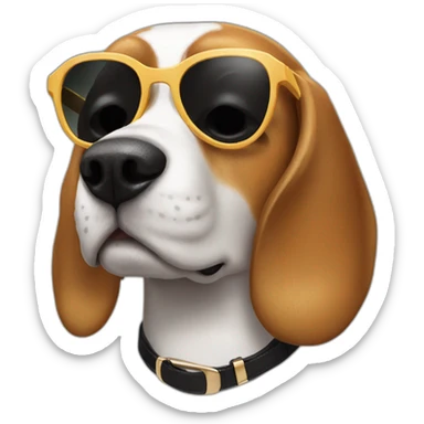 Beagle with sunglasses sticker