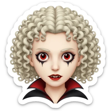 curly vampire with head optical sticker