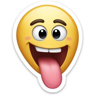 tongue sticking out silly sticker