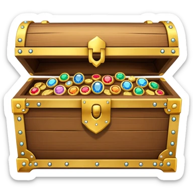 Treasure chest with open lid sticker