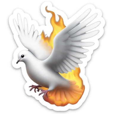 Dove with fire sticker