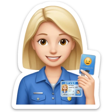 girl holding a drivers license sticker