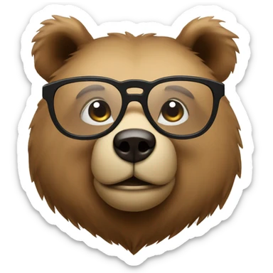 Bear with glasses sticker