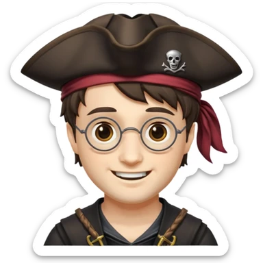 harry potter wear pirate hat sticker