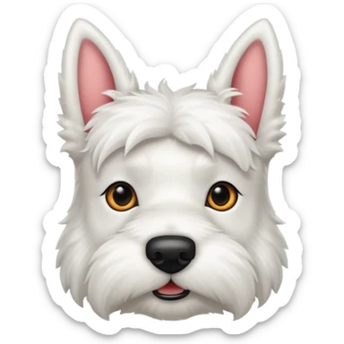 Cute white scottie dog face sticker