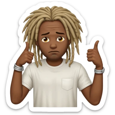 Thumbs down black skinned guys with dreads with his thumbs pointing down sticker