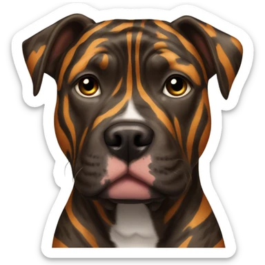pitbull terrier dark brindle tiger stripes sticker