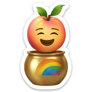 https://www.emojis.com/emoji/peach-dbW251pzguz in https://www.emojis.com/emoji/golden-pot-end-of-rainbow-ZOL8MPK sticker