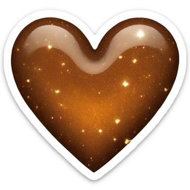 sparkly brown heart sticker