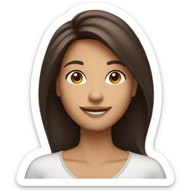 brunette person smiling sticker
