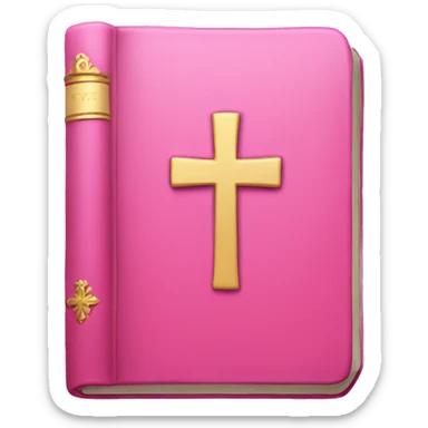 Pink Bible with a cross sticker