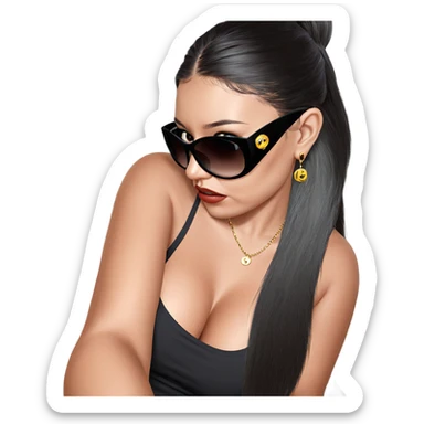 stunning girl in sunglasses sticker