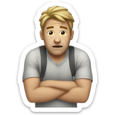 stressed man sticker