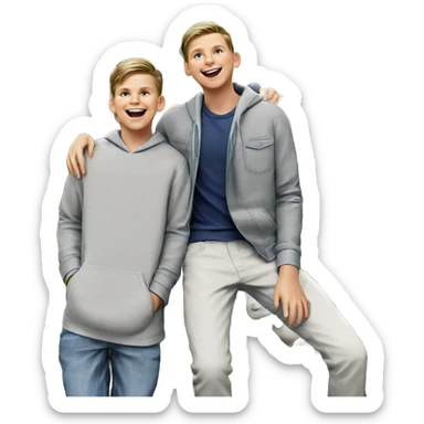 boys sharing a joyful moment sticker