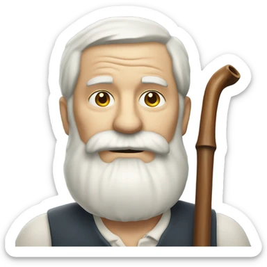 grandpa beard and pipe sticker