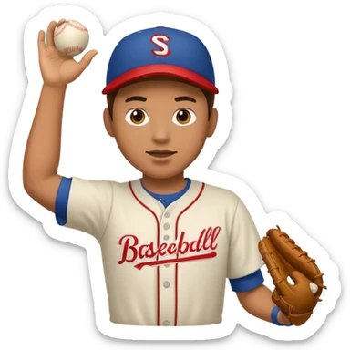 hacer el lanzamiento  de pelota jugador basebal sticker
