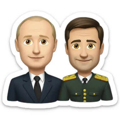 putin and zelensky sticker