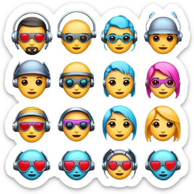 devops cyberpunk themed emoji pack sticker