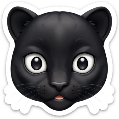 Adorable black panther with big pleading eyes sticker
