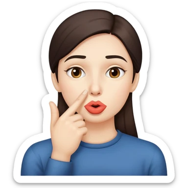 finger over lips shushing shhh gesture sticker