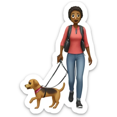 Dog walker with emergency  sticker