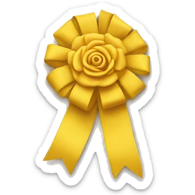 yellow rosette ribbon sticker