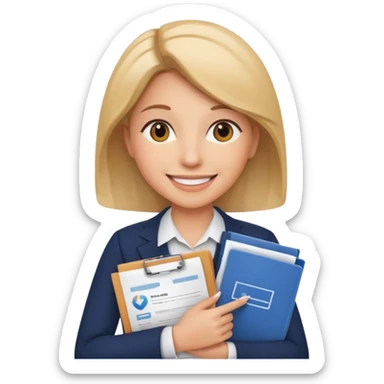 woman Financial Services & Insurance with some documents sticker