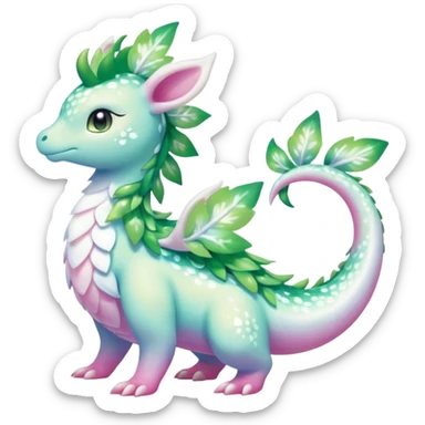 Shiny Sparkly beautiful gorgeous ethereal Scaley Exotic Shaymin-Aurorus-Dragonair-Fakémon-hybrid-creature (full body) sticker