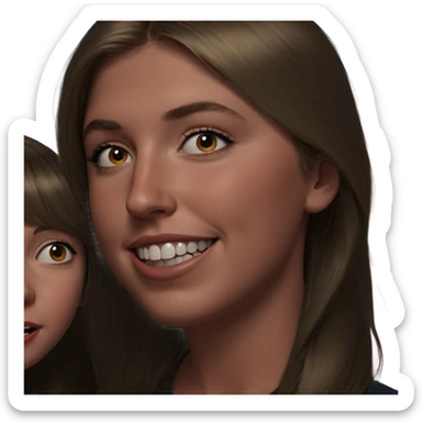 realistic portrait of girl and boy sticker