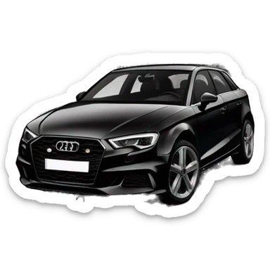Audi A3 noir near Eiffel tower sticker