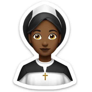 Young Black catholic priest woman  sticker