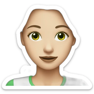 white-woman-greeneyes sticker
