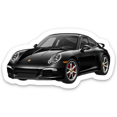 Create a black Porsche 911 in authentic Apple emoji style.

 sticker