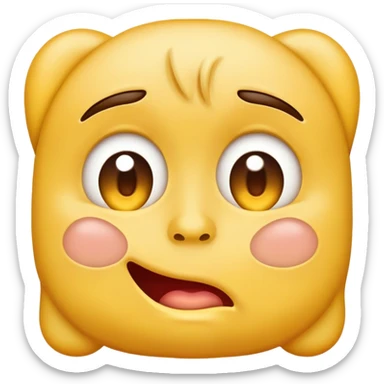 Regular yellow face emoji, drooling and rolling his eyes sticker