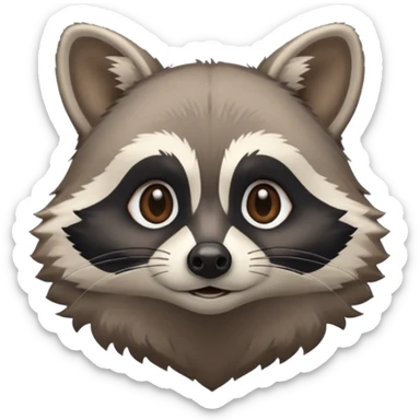 make calm no sharp edjes racoon speaking sticker