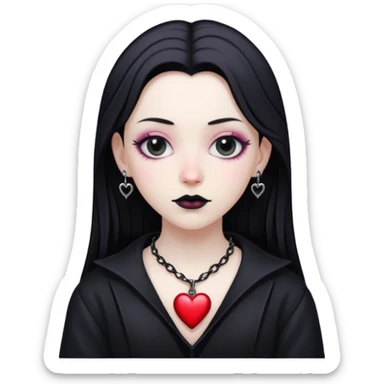 goth heart with a gothic heart pendant sticker