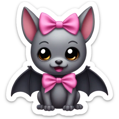 bat with a pink bow cute  sticker